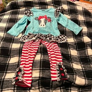 Size 2t boutique cow set